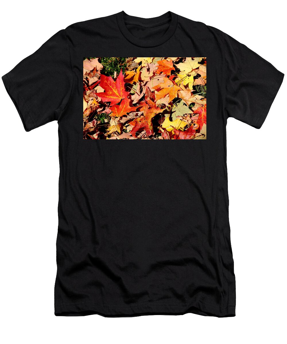 Leaves T-Shirt featuring the photograph Beauty of Fallen Leaves by Allen Nice-Webb