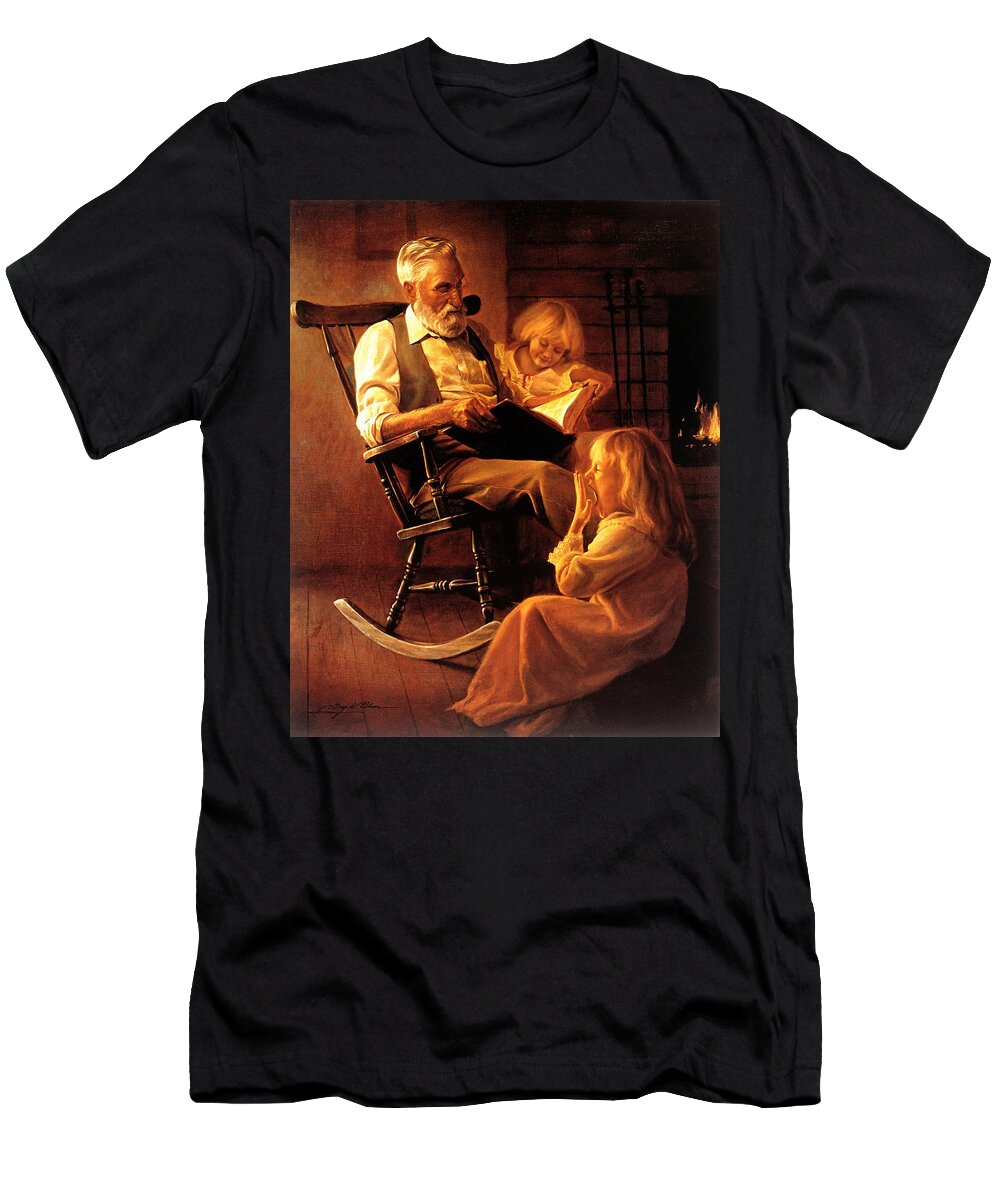 Storytime T-Shirt featuring the painting Bedtime Stories by Greg Olsen