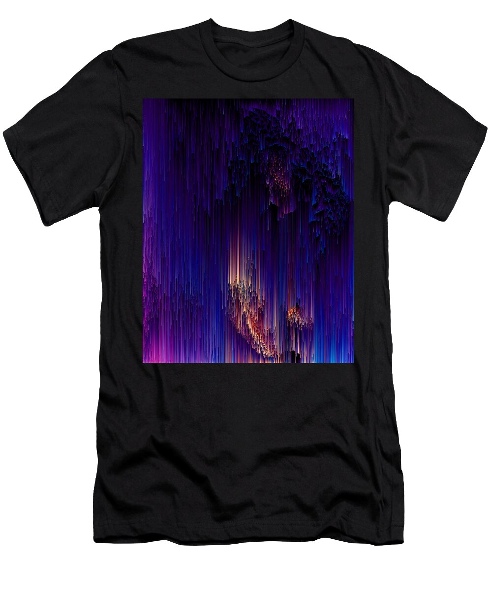 Glitch T-Shirt featuring the digital art Beglitchment - Pixel Art by Jennifer Walsh