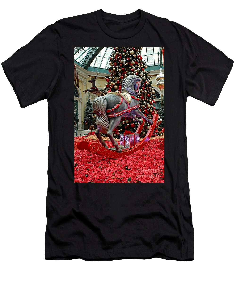 Bellagio Hotel T-Shirt featuring the photograph Bellagio Hobby Horse by Mike Nellums