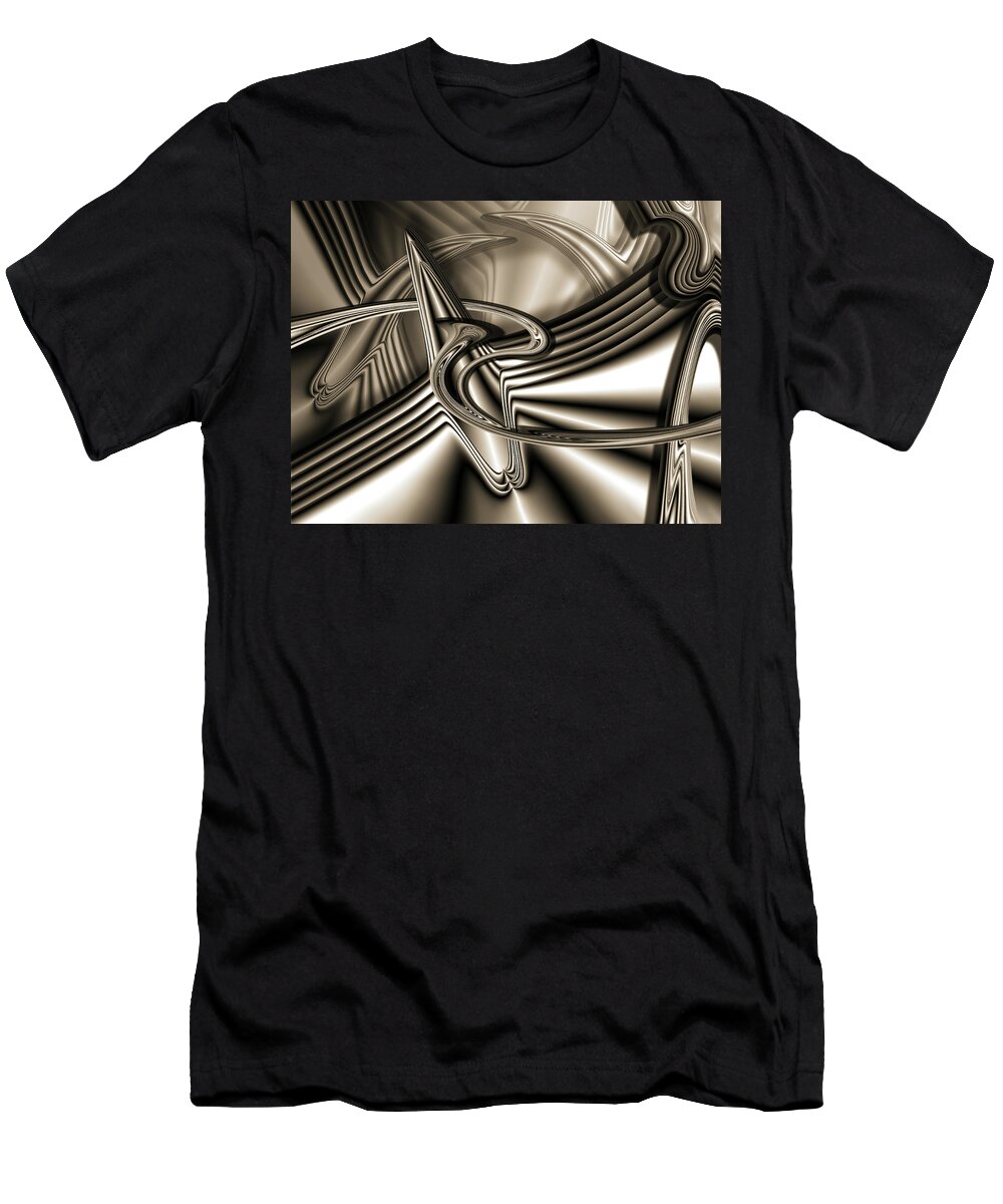 Mighty Sight Studio Abstract Art T-Shirt featuring the digital art Betcha Don't Two Times by Steve Sperry