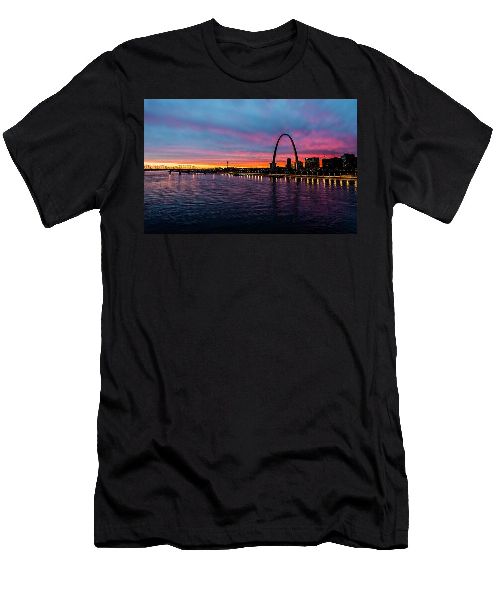 St. Louis T-Shirt featuring the photograph Beyond the Gateway by Marcus Hustedde