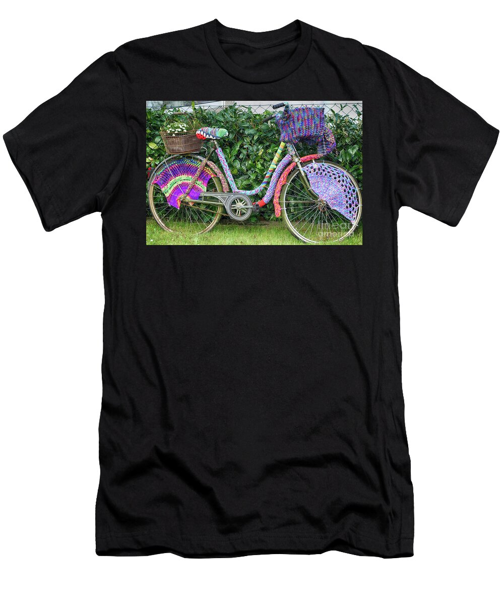 Bicycle T-Shirt featuring the photograph Bicycle in knitted sweater by Eva-Maria Di Bella