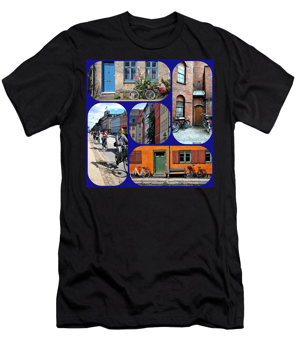 Scandinavian Countries T-Shirt featuring the photograph Bicycles around Copenhagen by Jacqueline M Lewis