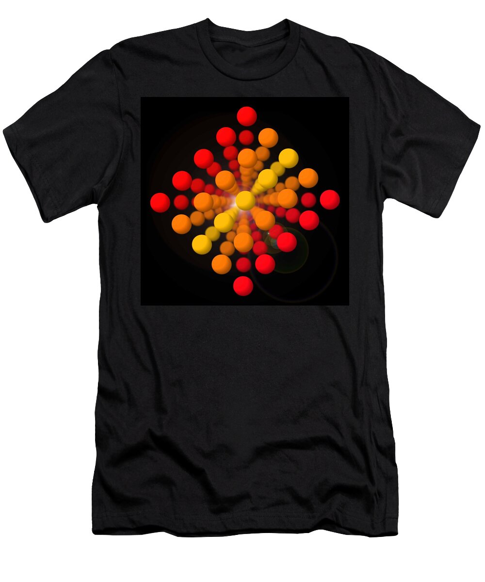 Op. Op Art T-Shirt featuring the painting Big Red Figure by Charles Stuart