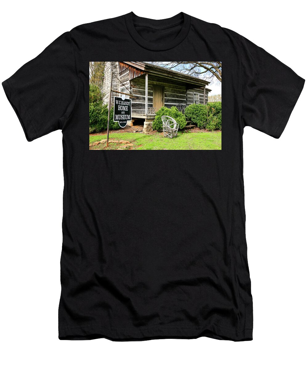 Log Cabin T-Shirt featuring the photograph Birthplace of WC Handy by Chris Smith