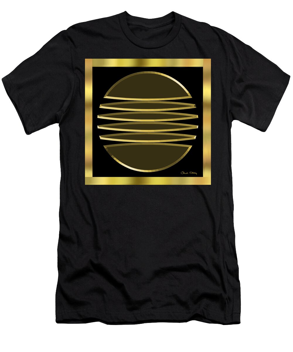 Black And Gold 4 T-Shirt featuring the digital art Black and Gold 4 by Chuck Staley