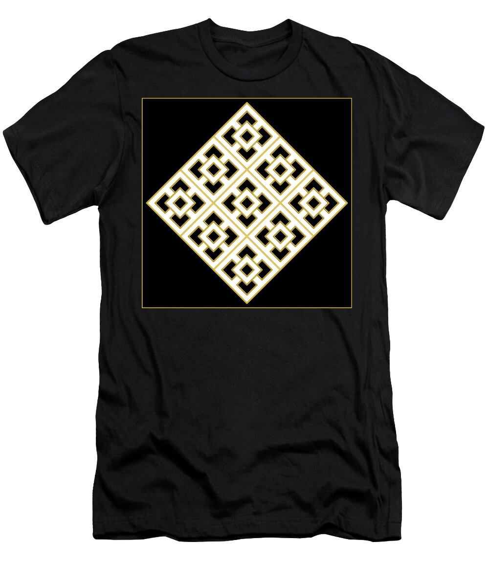 Black And White Diamond T-Shirt featuring the digital art Black and White Diamond by Chuck Staley