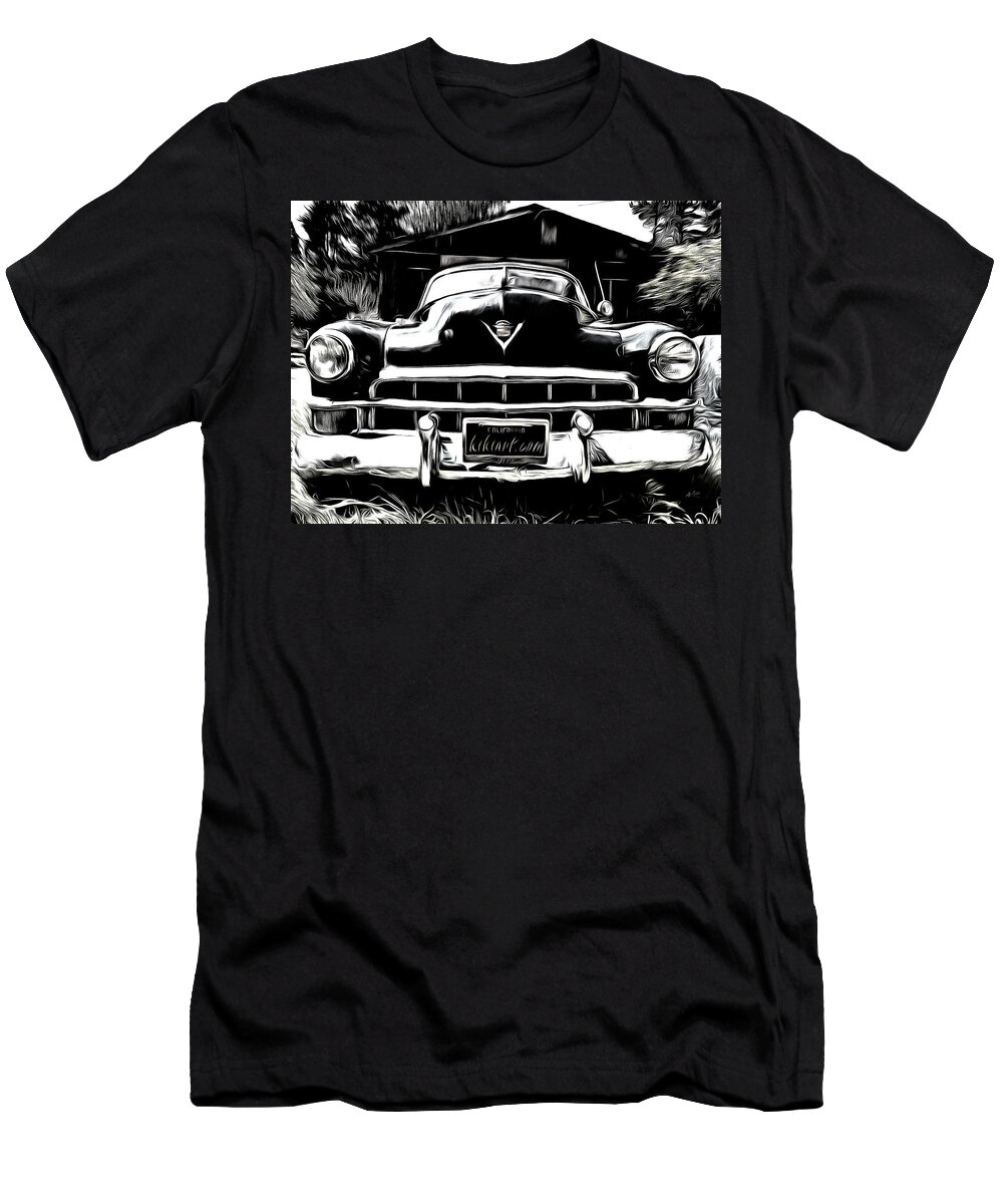 Black Cadillac T-Shirt featuring the photograph Black Cadillac by Kiki Art
