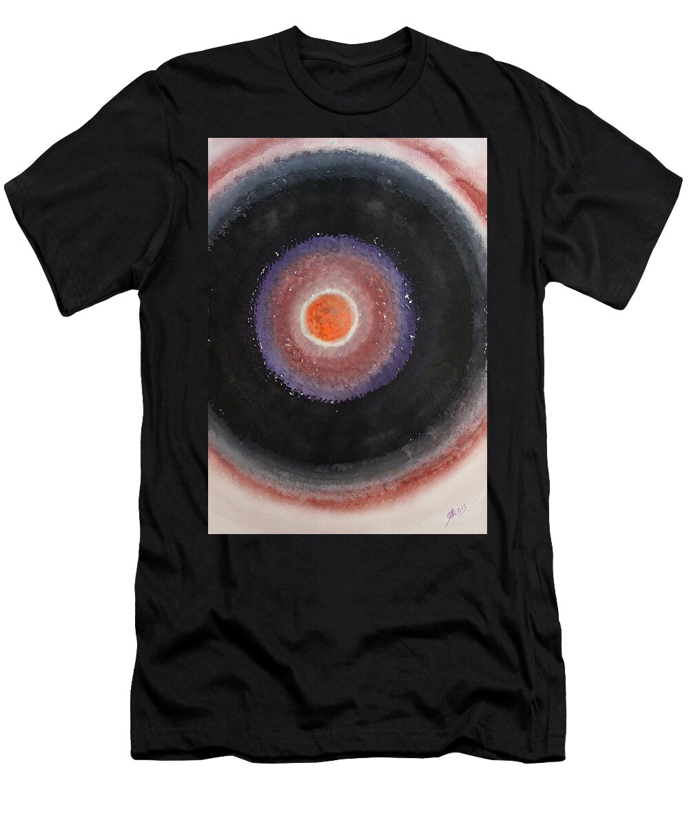 Black Moon T-Shirt featuring the painting Black Moon Day original painting by Sol Luckman