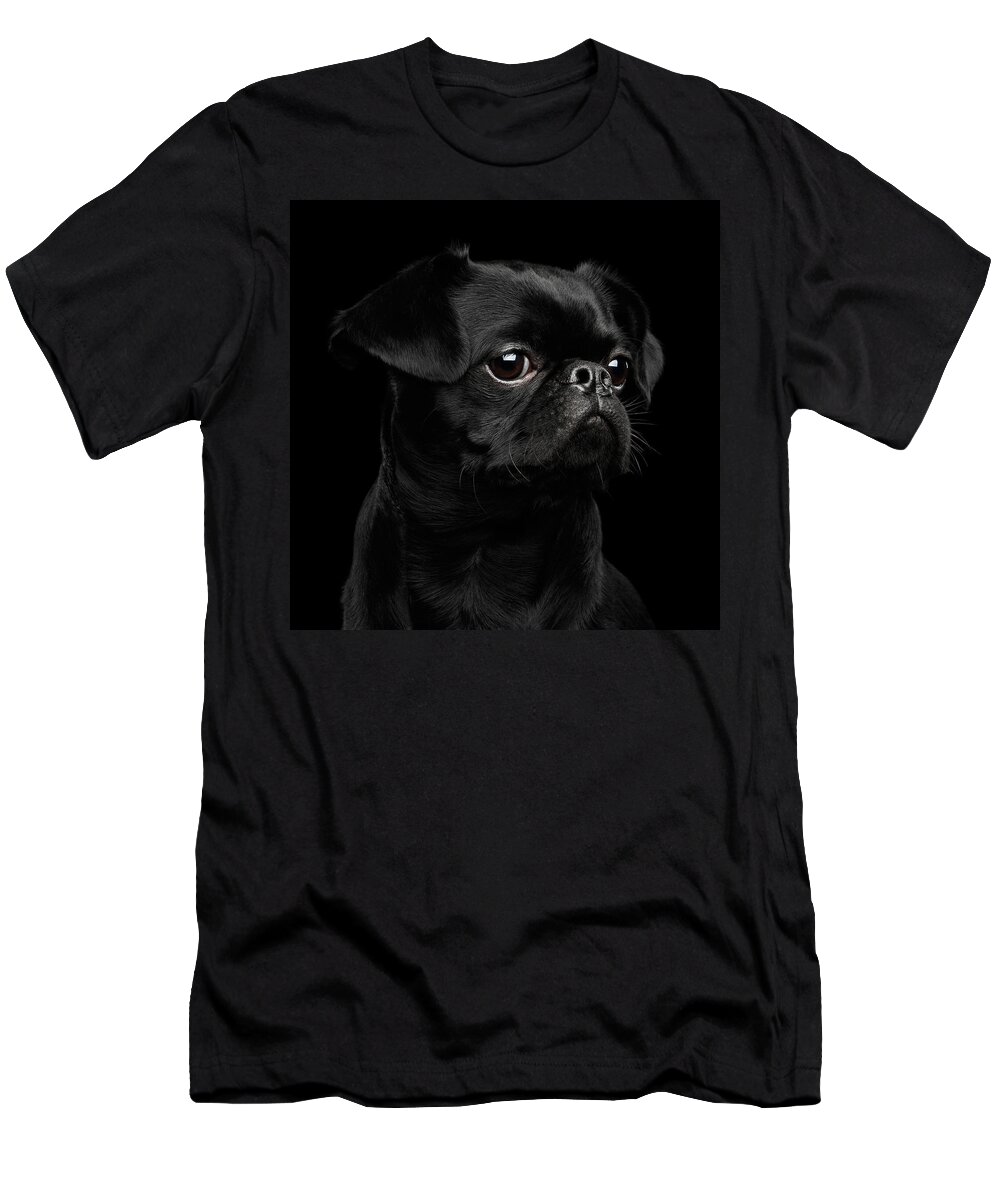 Dog T-Shirt featuring the photograph Black petit brabanson by Sergey Taran