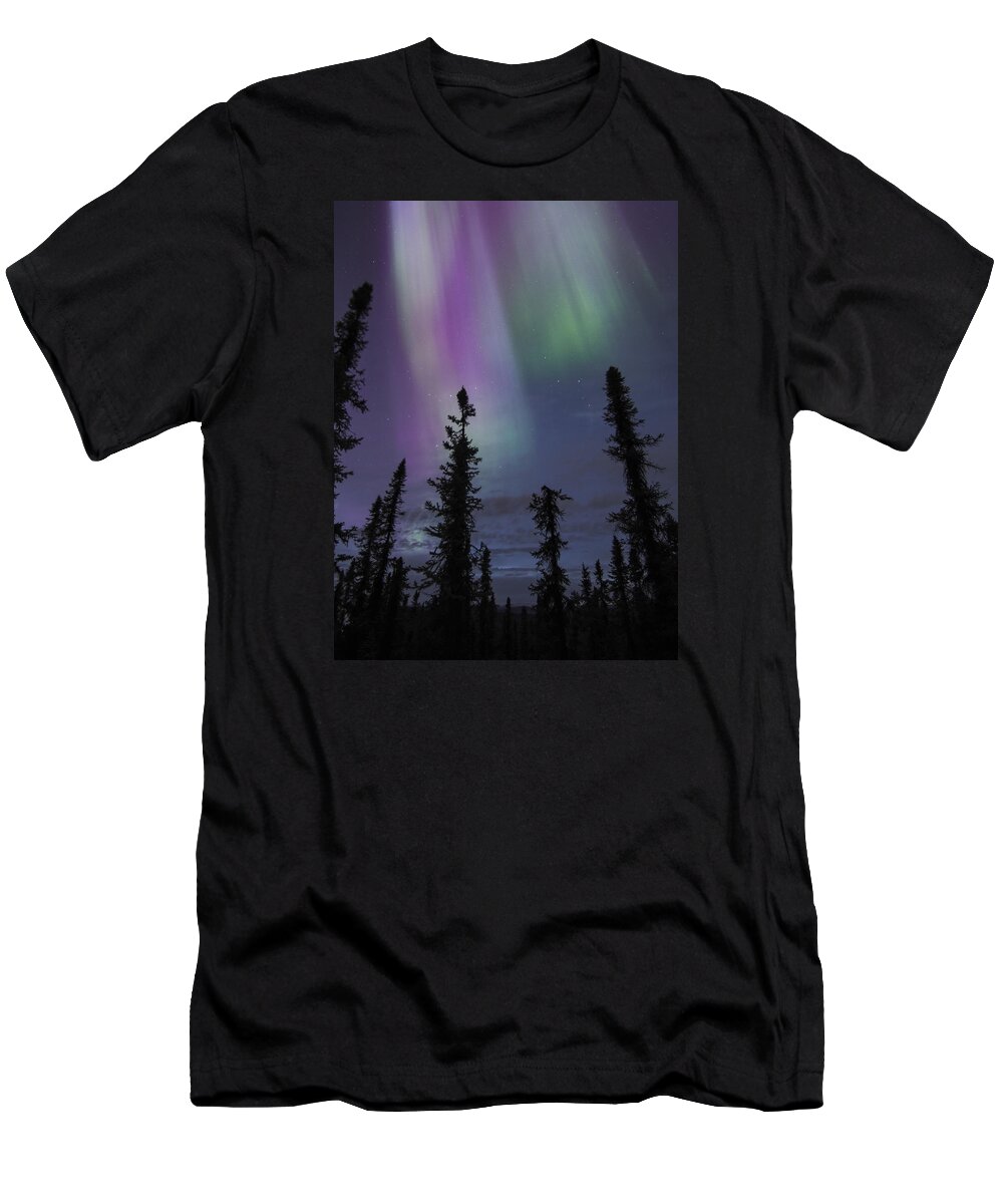 Aurora Borealis T-Shirt featuring the photograph Blended Purples by Ian Johnson
