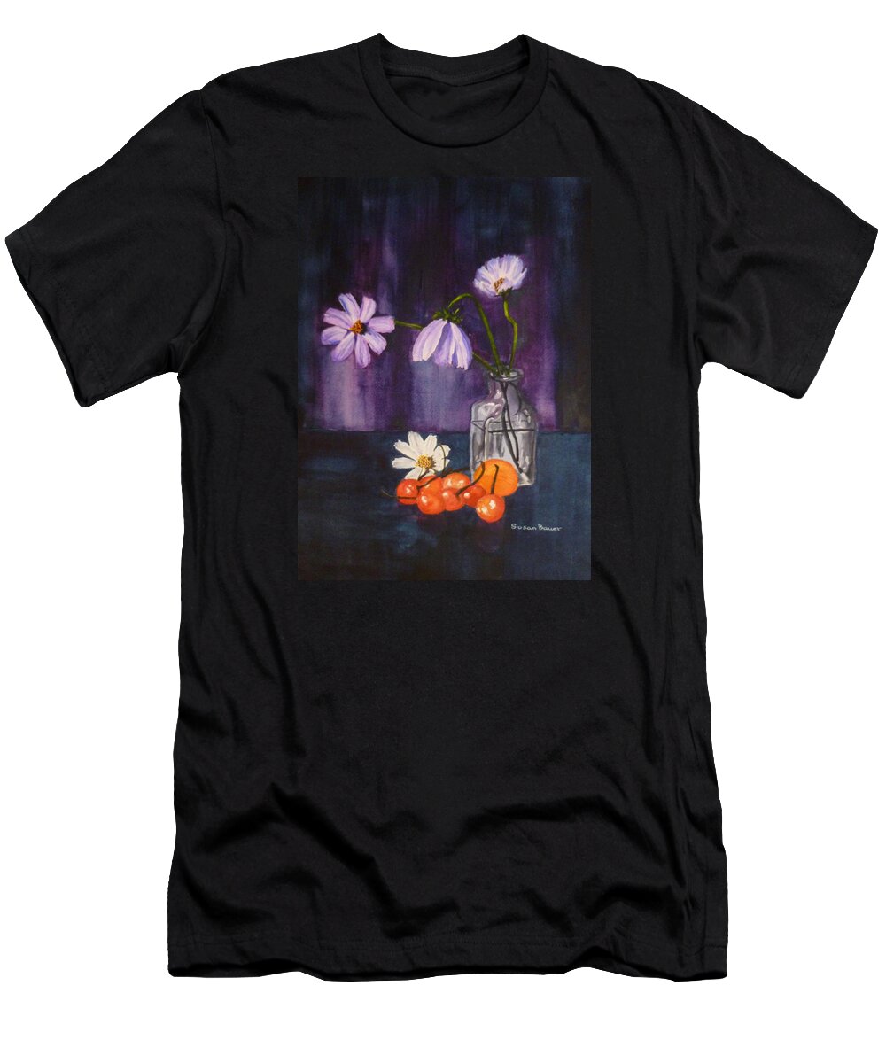 Flowers T-Shirt featuring the painting Blossoms and Fruit by Susan Bauer