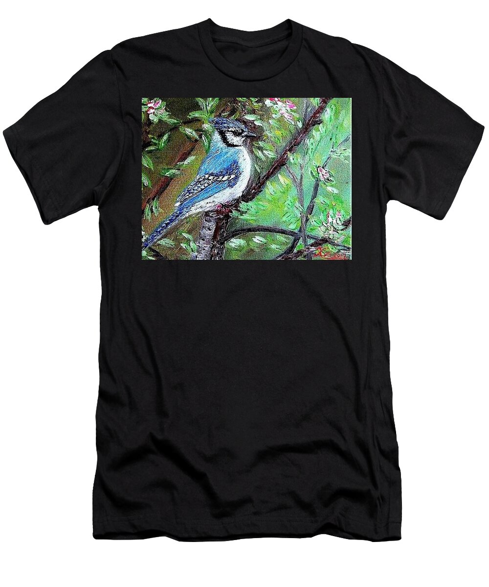 Landscape T-Shirt featuring the painting Blue Jay by Kenneth LePoidevin
