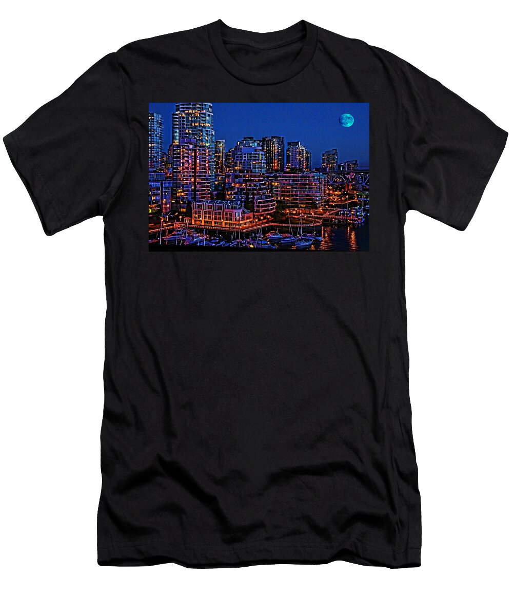Vancouver T-Shirt featuring the photograph Blue Moon 2 by Lawrence Christopher