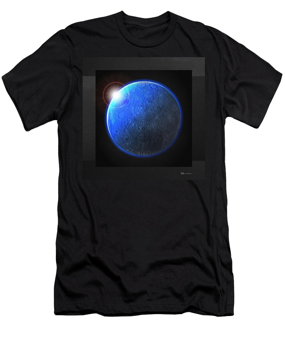 'the Space Odyssey' Collection By Serge Averbukh T-Shirt featuring the digital art Blue Moon - The Dark Side of the Moon by Serge Averbukh
