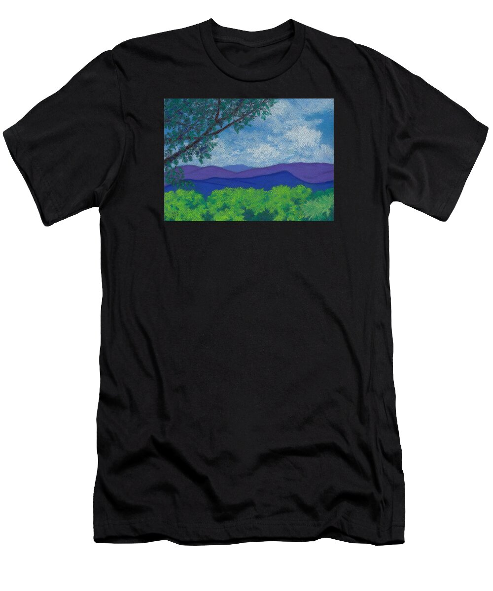 Mountains T-Shirt featuring the pastel Blue Ridges 4 by Anne Katzeff