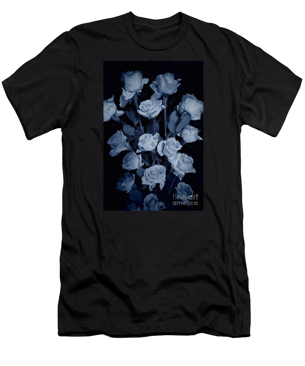 Floral T-Shirt featuring the photograph Blue Roses by Tara Shalton