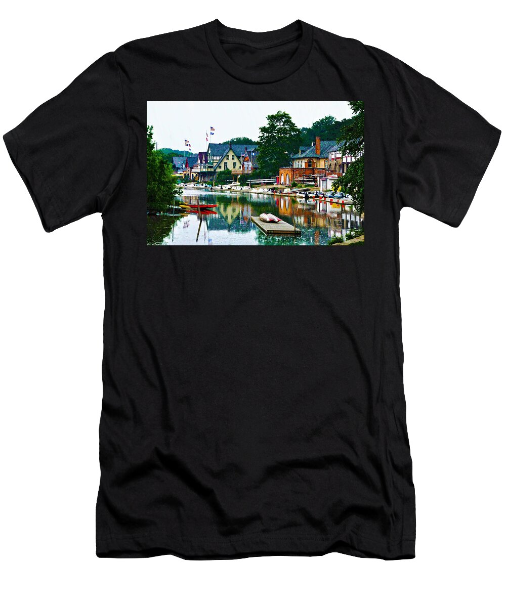 Boathouse Row In Philly T-Shirt featuring the photograph Boathouse Row in Philly by Bill Cannon