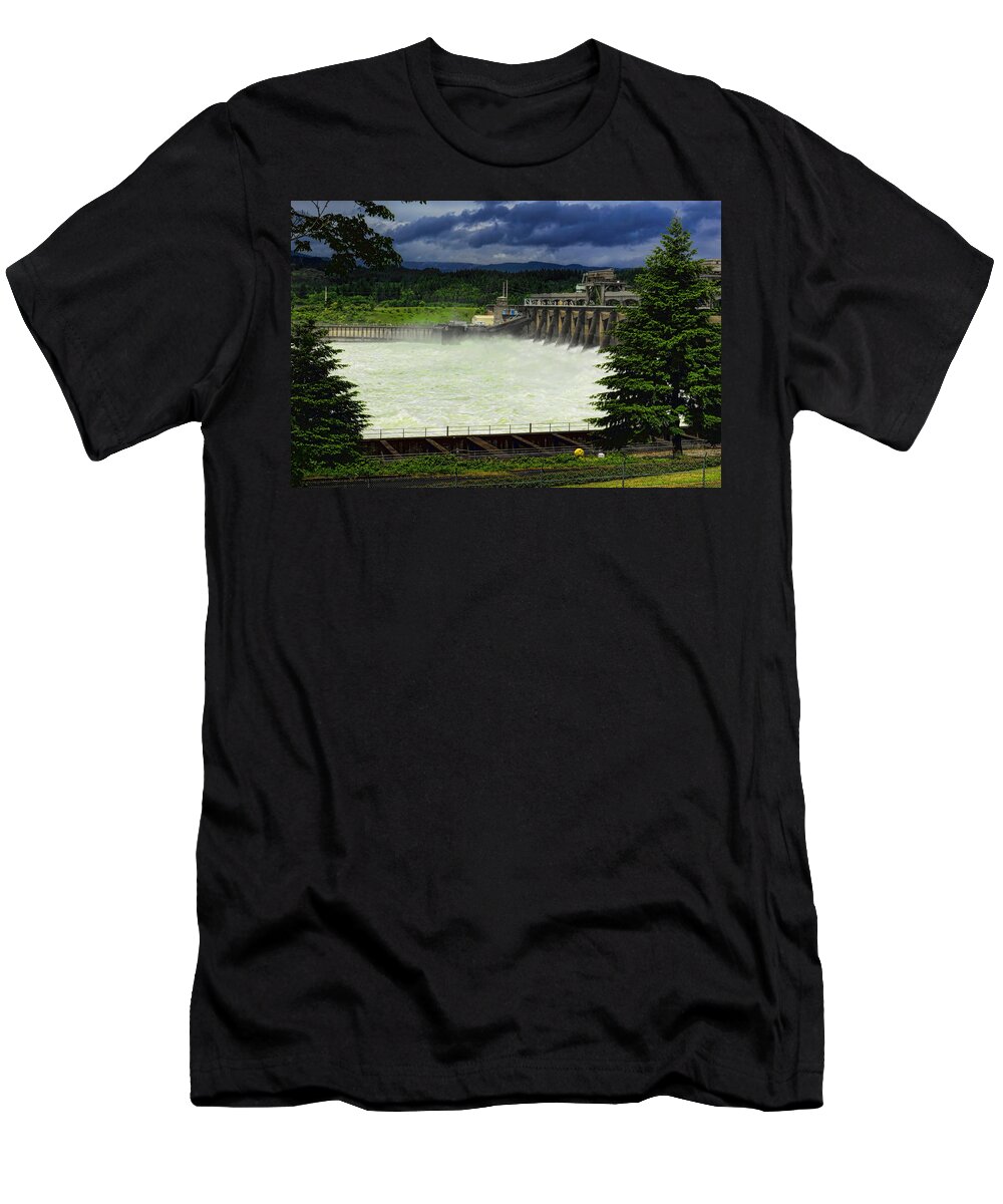 Pacific Northwest T-Shirt featuring the photograph Bonneville Dam by Dale Kauzlaric