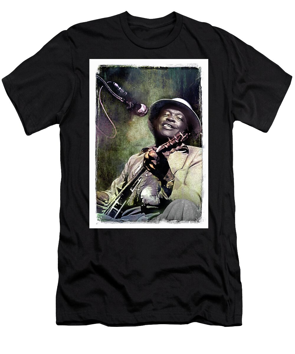 John Lee Hooker T-Shirt featuring the digital art Boom Boom by Mal Bray