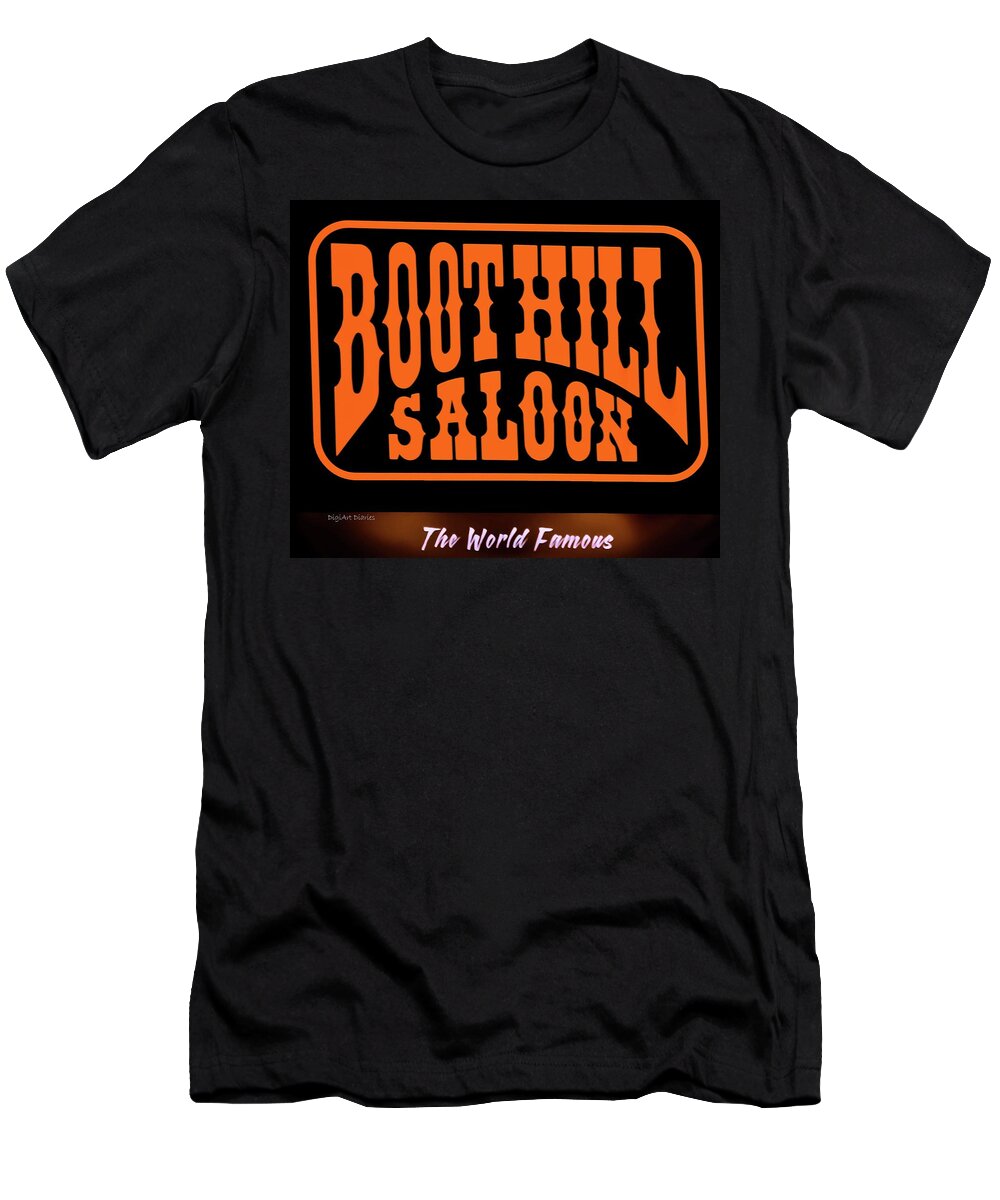 Boot Hill T-Shirt featuring the photograph Boot Hill Saloon Sign by DigiArt Diaries by Vicky B Fuller