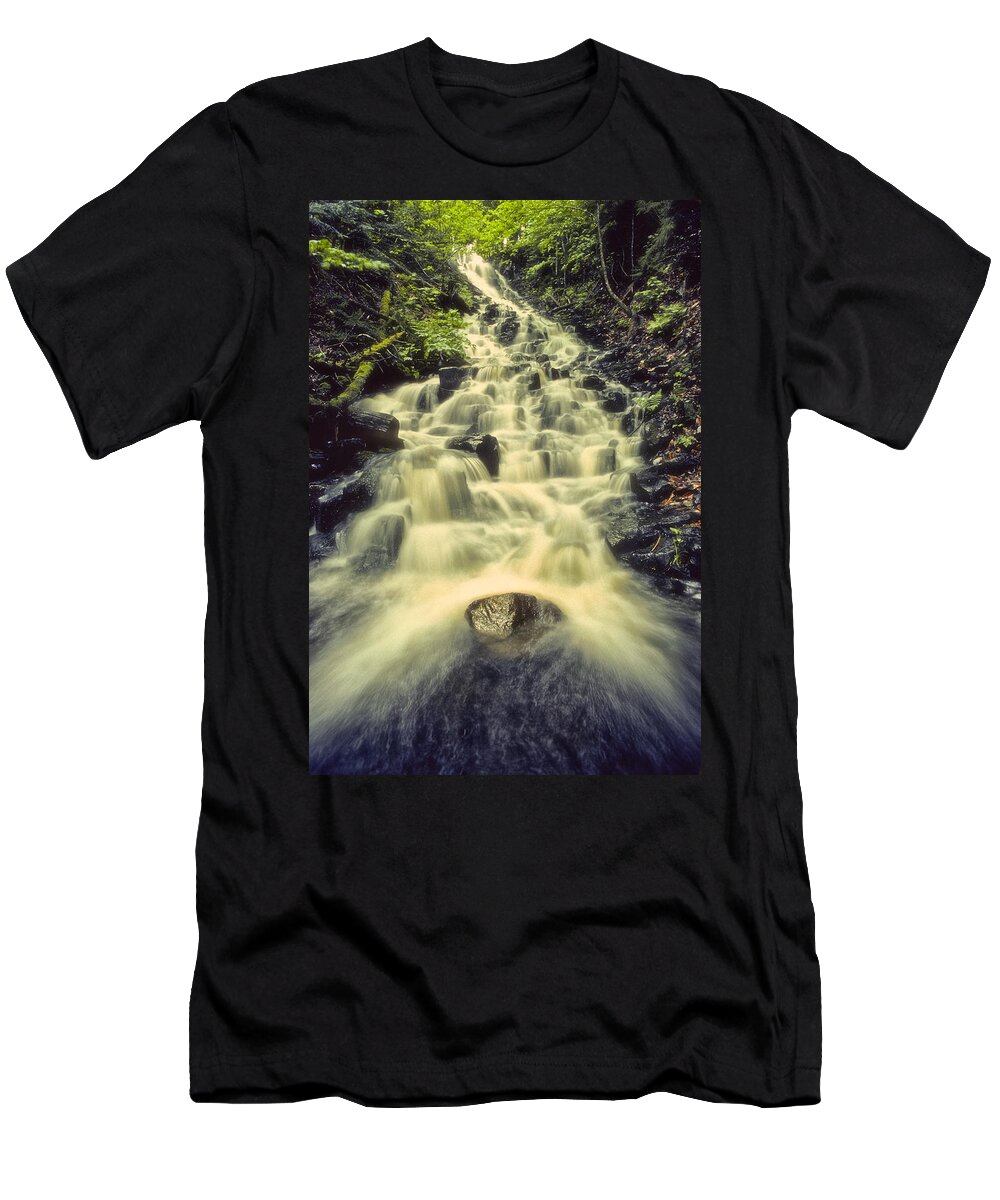 Waterfall T-Shirt featuring the photograph Borden Brook Falls In Spring by Irwin Barrett