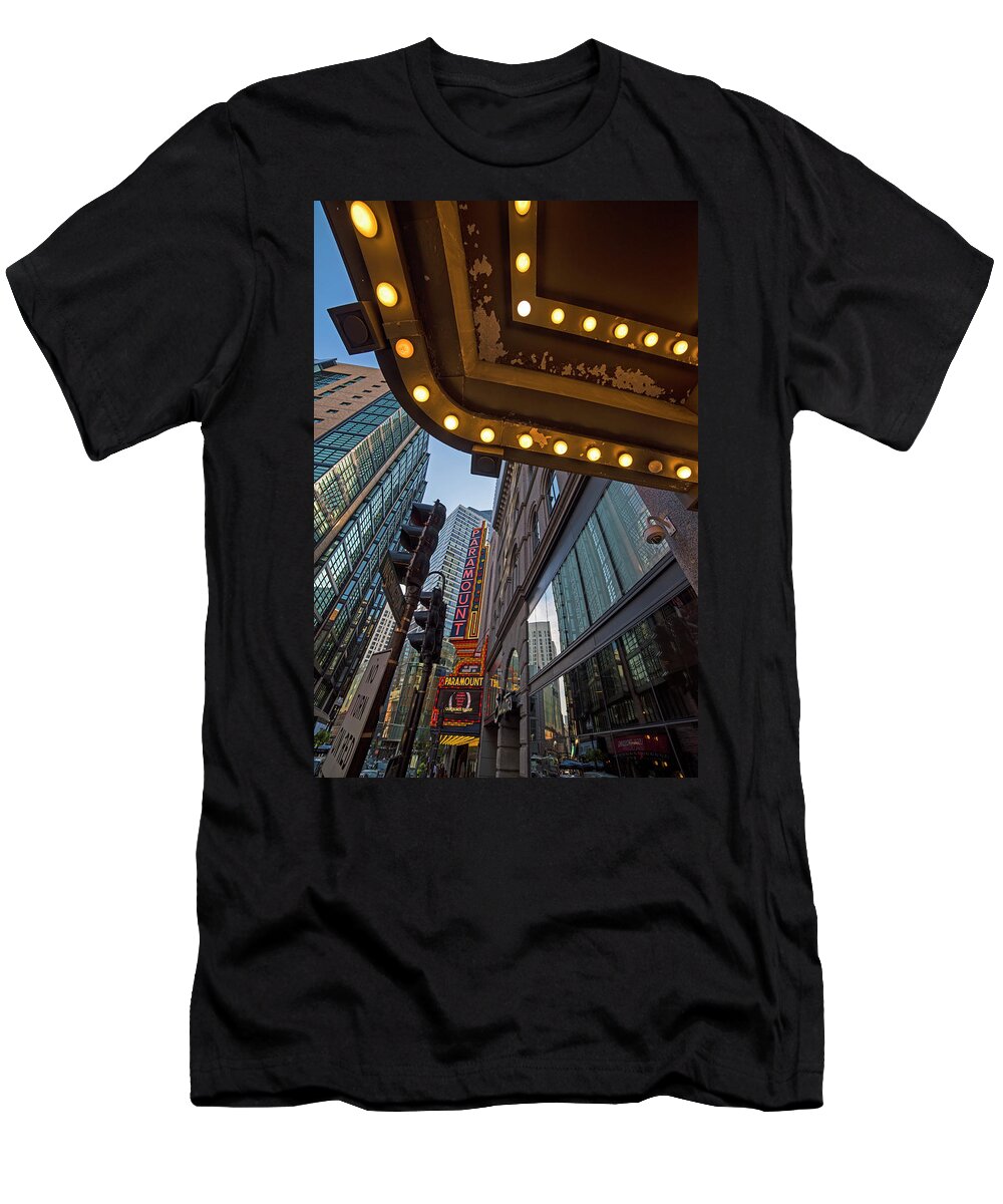 Boston T-Shirt featuring the photograph Boston Paramount Theater District by Toby McGuire