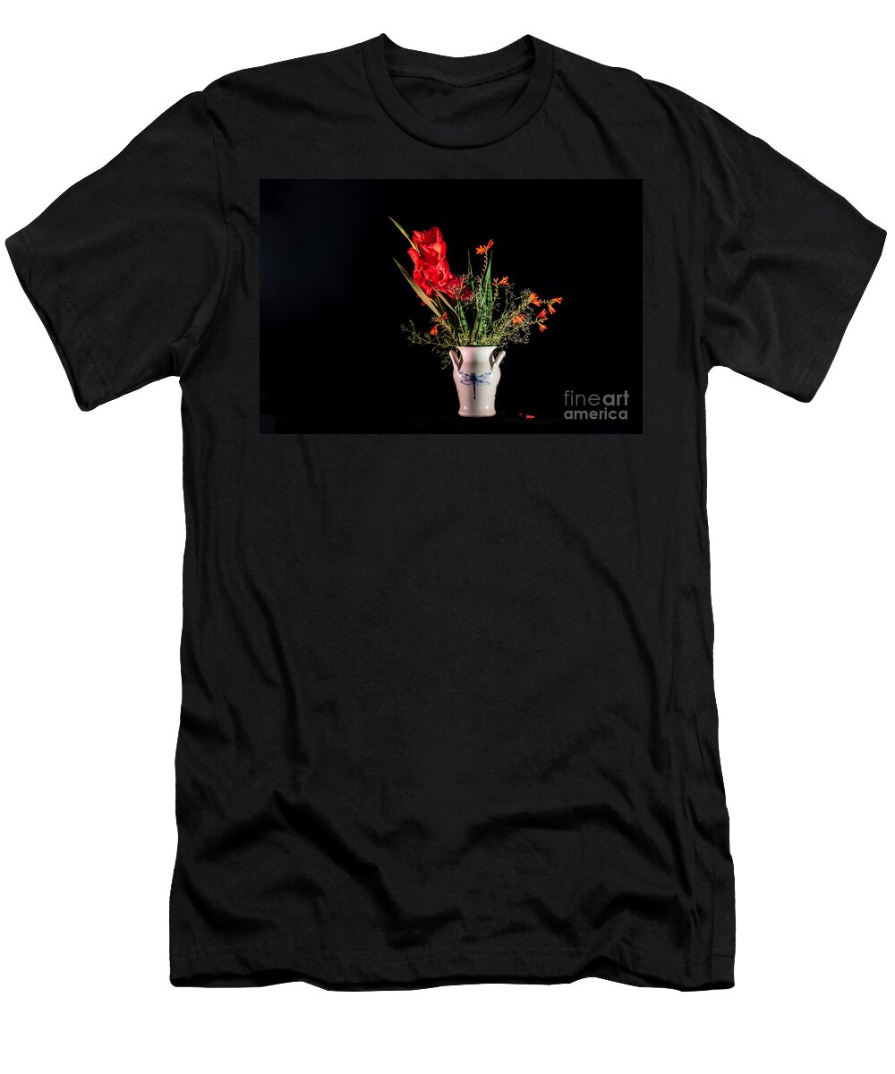 Bouguet In Red T-Shirt featuring the photograph Bouquet in red by Torbjorn Swenelius