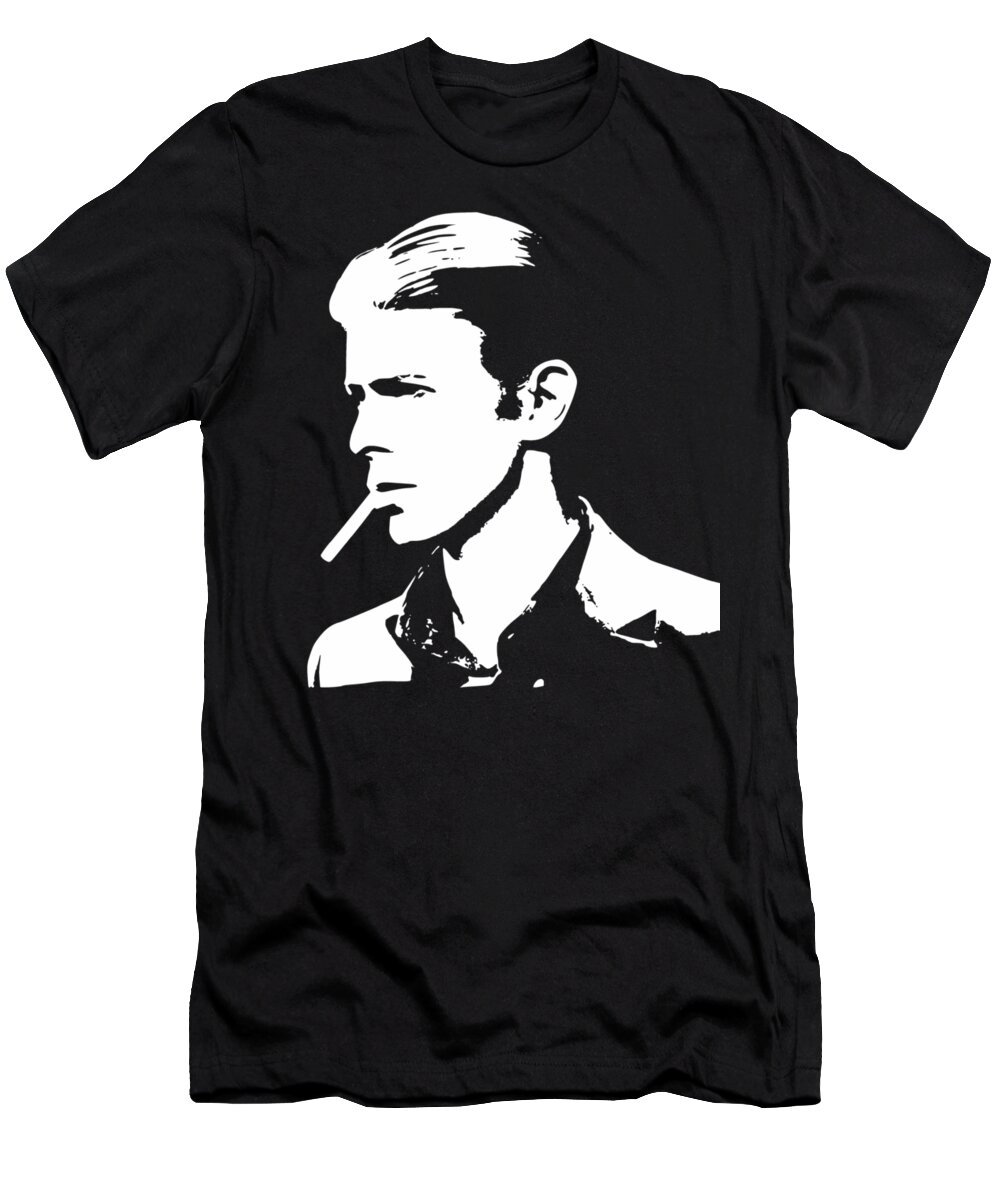 Bowie T-Shirt featuring the digital art Bowie Pop Art by Filip Schpindel