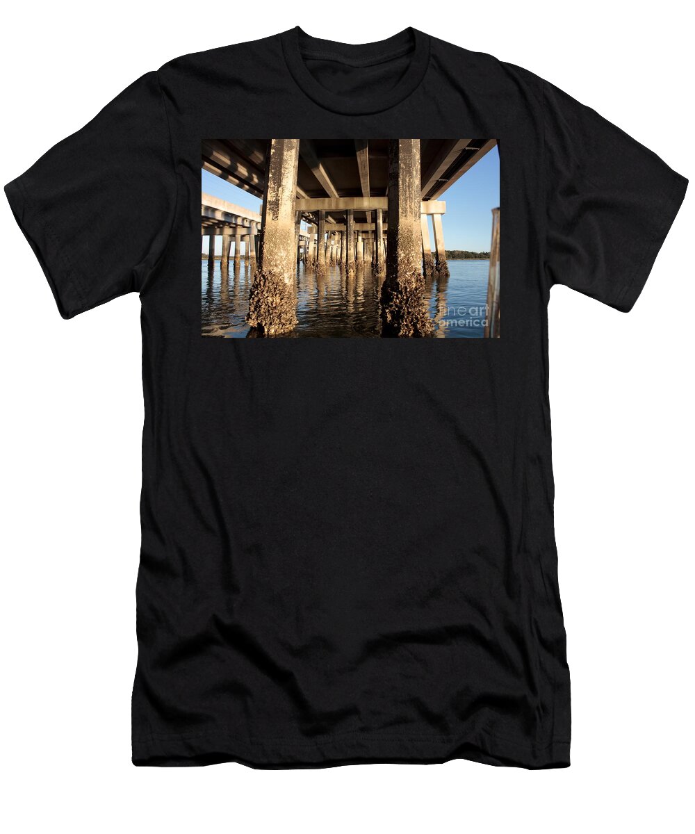 Architecture T-Shirt featuring the photograph Bridge Pilings by Thomas Marchessault