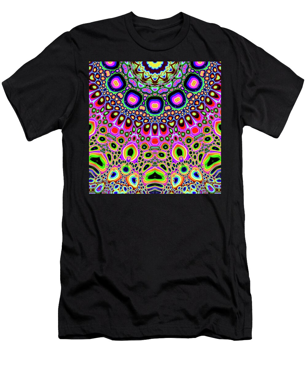 Colors T-Shirt featuring the digital art Bright Colorful Abstract Shapes by Phil Perkins