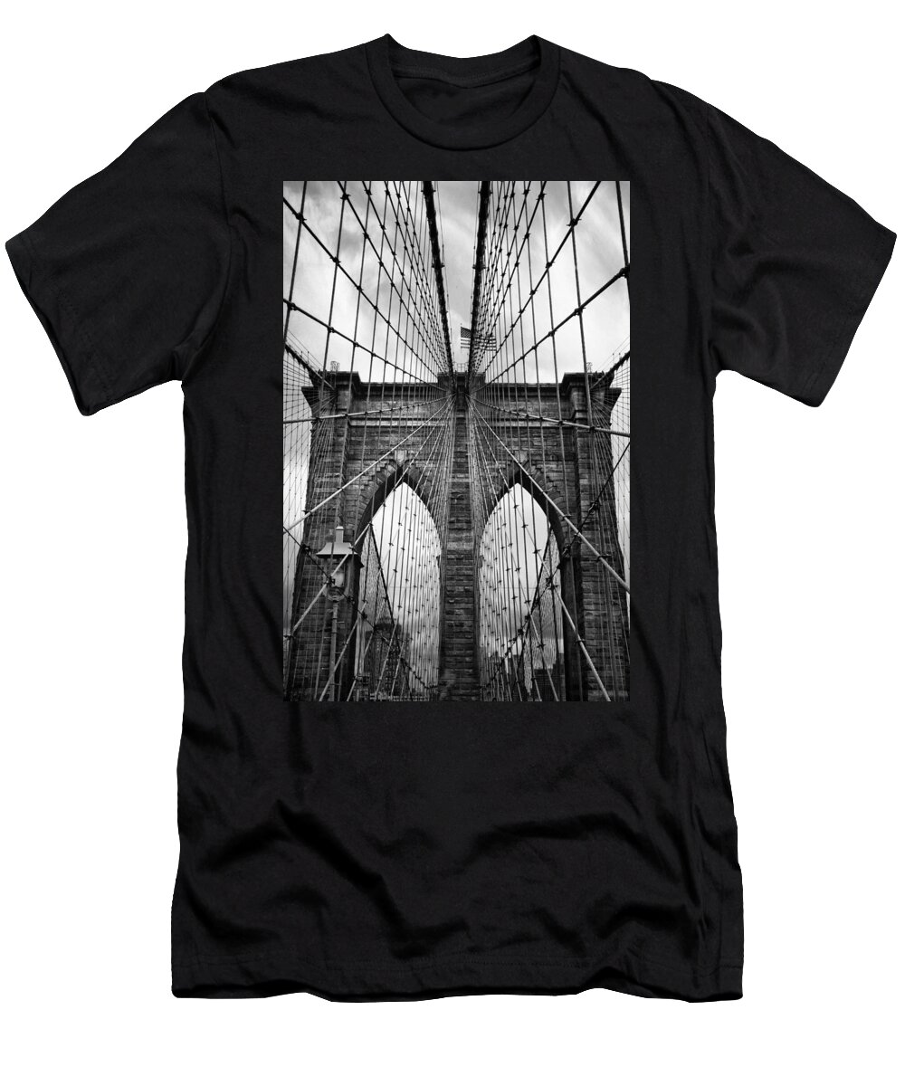 Bridge T-Shirt featuring the photograph Brooklyn Bridge Mood by Jessica Jenney
