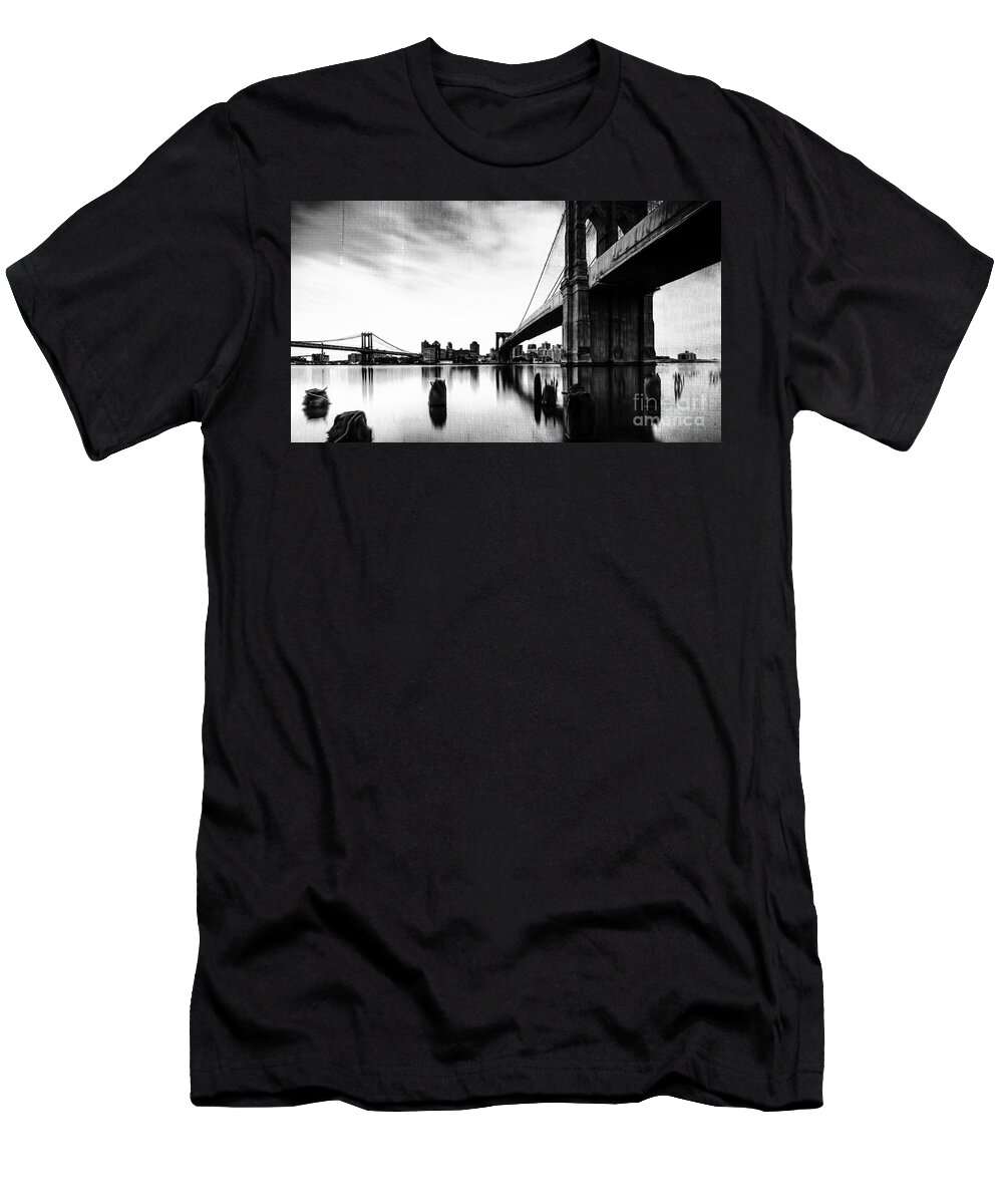 Acrylic T-Shirt featuring the painting Brooklyn Bridge NY by Gull G