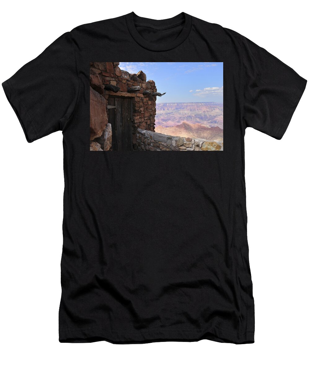 Grand Canyon T-Shirt featuring the photograph Building on the Grand Canyon Ridge by David Arment