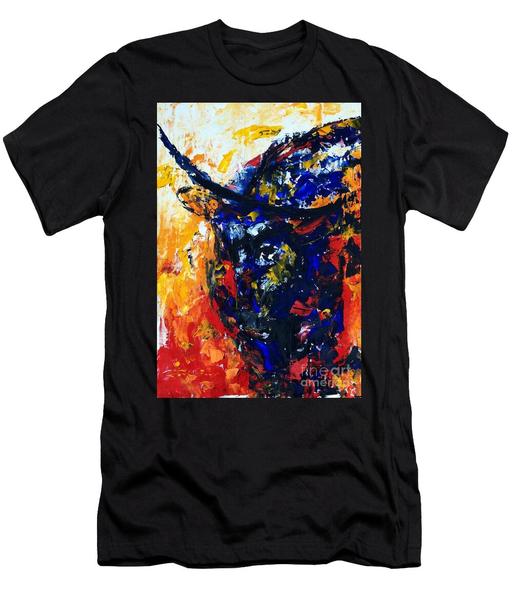 Bull T-Shirt featuring the painting Bull by Lidija Ivanek - SiLa