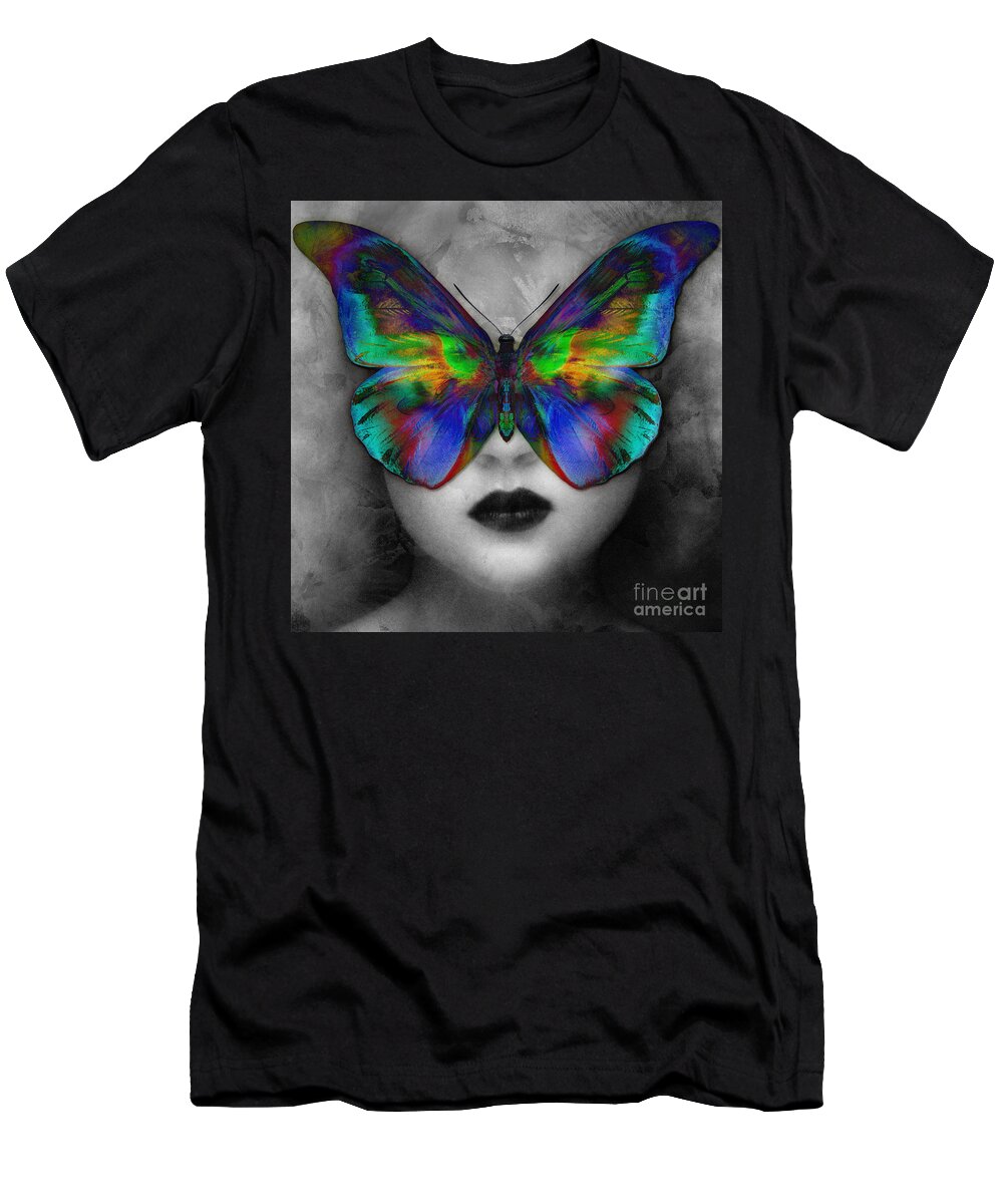 Butterfly T-Shirt featuring the digital art Butterfly Girl by Klara Acel