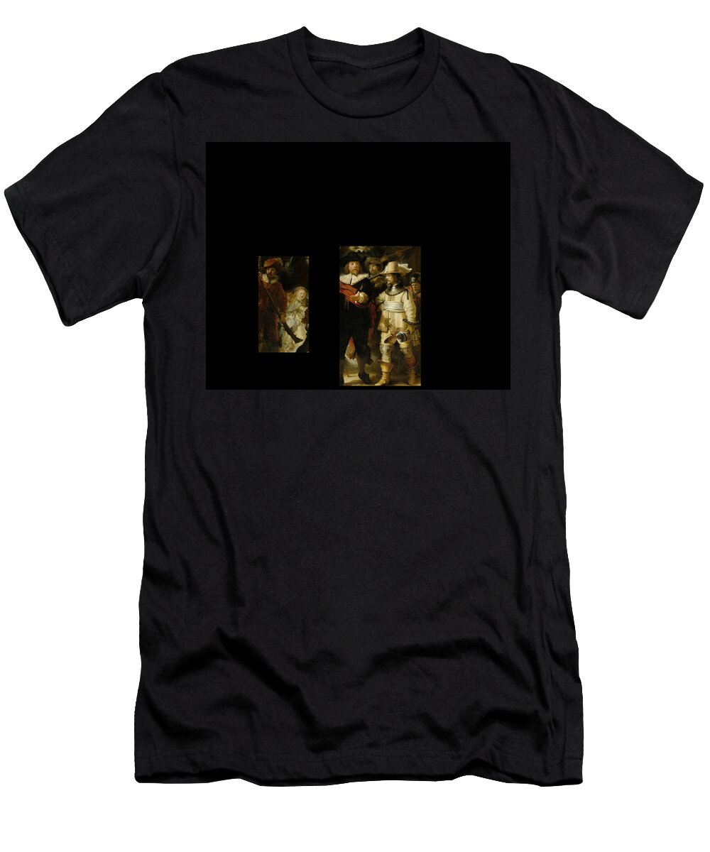 Post Modern Art T-Shirt featuring the digital art BW 1 Rembrandt by David Bridburg