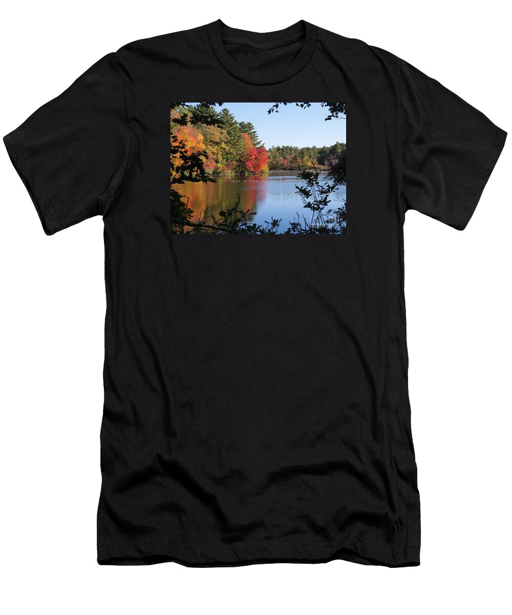 Fall Foliage T-Shirt featuring the photograph Cady Pond Autumn 2015 by Lili Feinstein