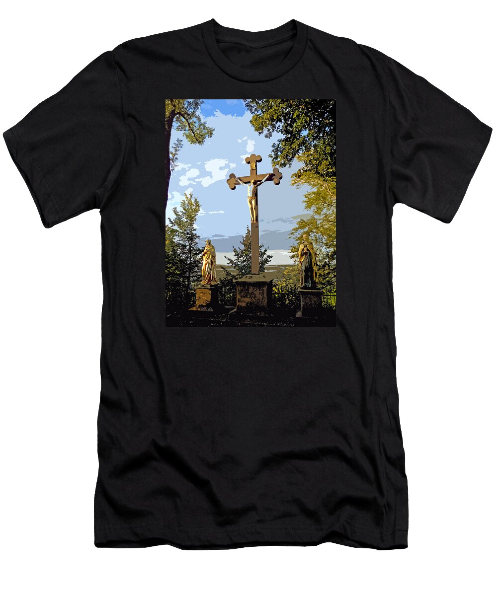 Jesus T-Shirt featuring the photograph Calvary Group - Parkstein by Juergen Weiss