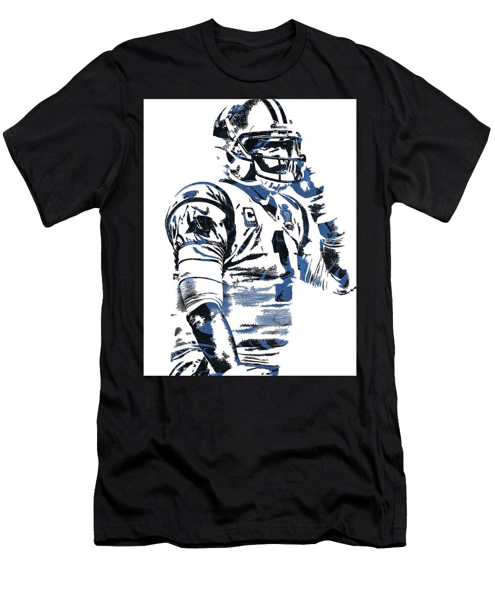 Cam Newton Carolina Panthers Pixel Art 5 T-Shirt by Joe Hamilton - Pixels