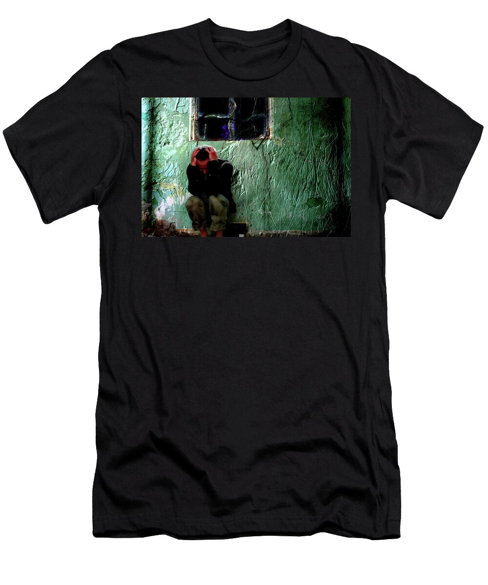 Self Portrait T-Shirt featuring the photograph Can't Escape the Madness by Gray Artus