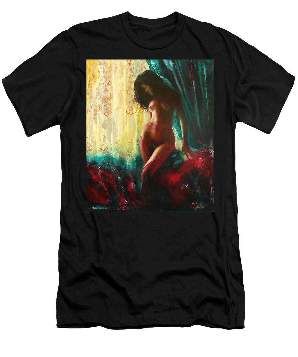 Art T-Shirt featuring the painting Carmen by Sergey Ignatenko