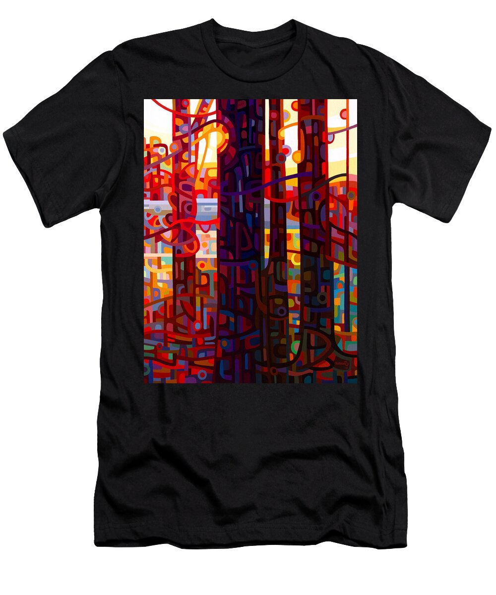 Autumn T-Shirt featuring the painting Carnelian Morning by Mandy Budan