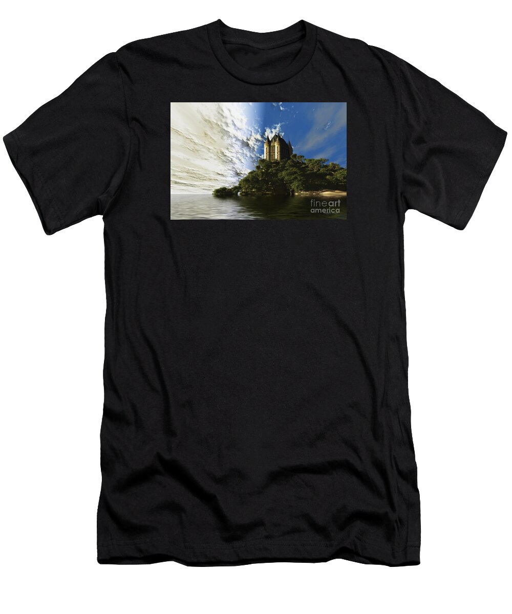 Ancient T-Shirt featuring the painting Castle Retreat by Corey Ford