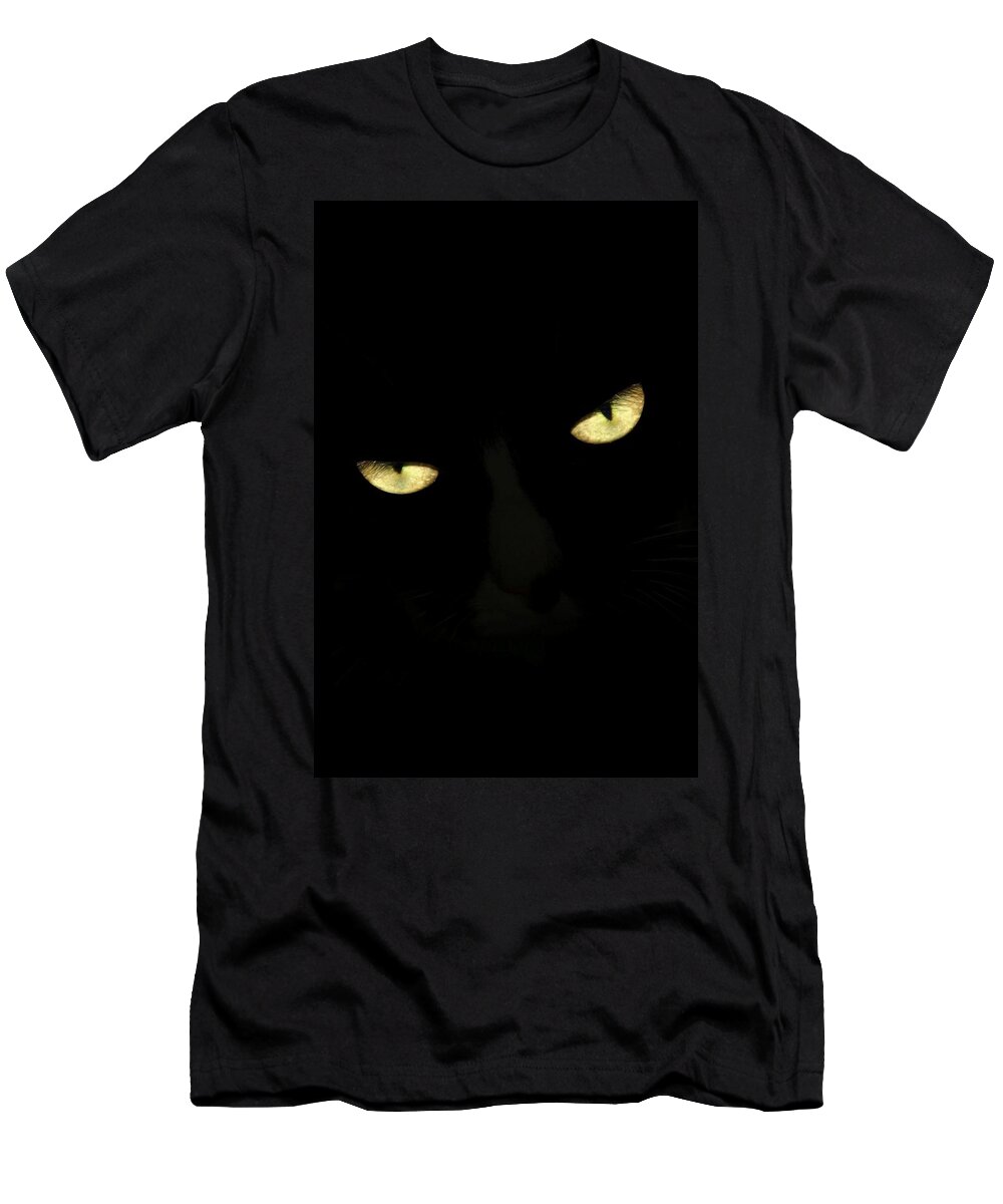 Cats T-Shirt featuring the photograph Cat Eyes II by Angie Tirado