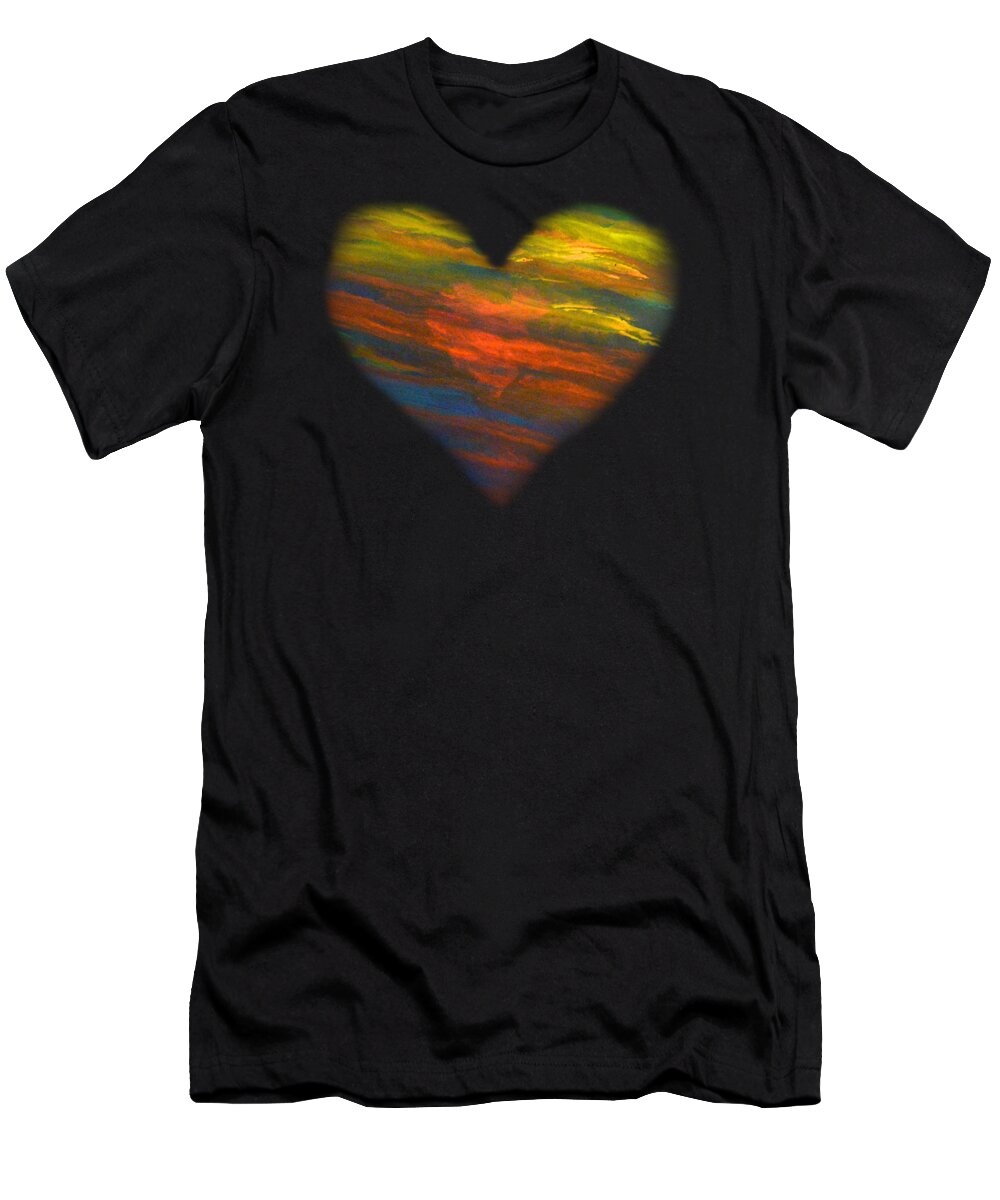 Chakras T-Shirt featuring the painting Chakra Energy With Heart by Deborha Kerr