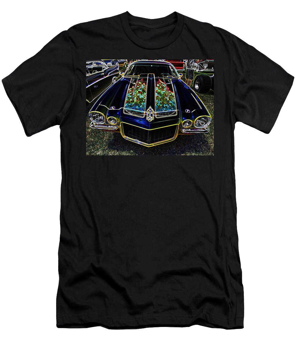 Car T-Shirt featuring the digital art Charged Up Camaro by Teri Schuster