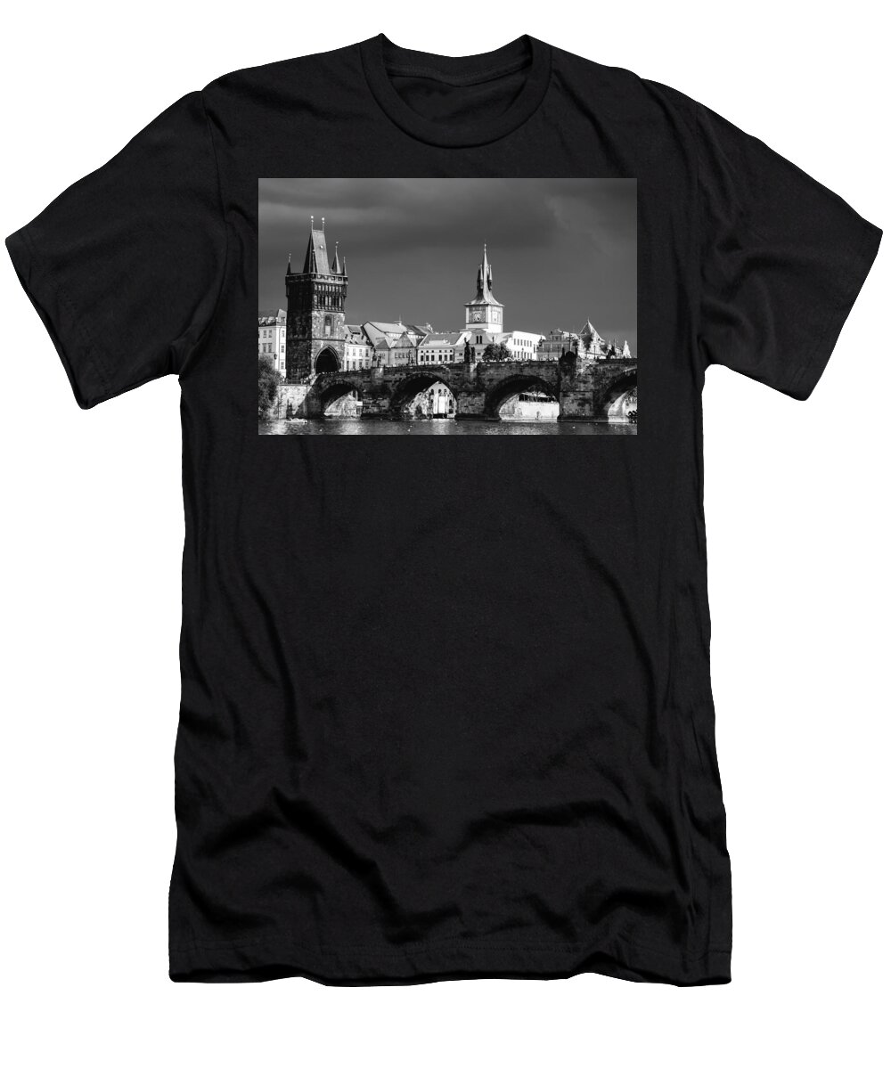Charles Bridge T-Shirt featuring the photograph Charles Bridge Prague Czech Republic by Matthias Hauser