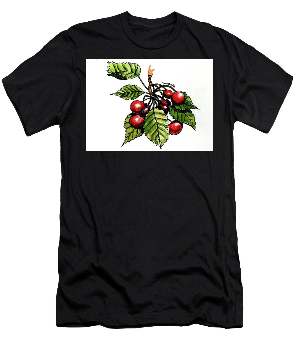 Fruit T-Shirt featuring the painting Cherries by Terry Banderas